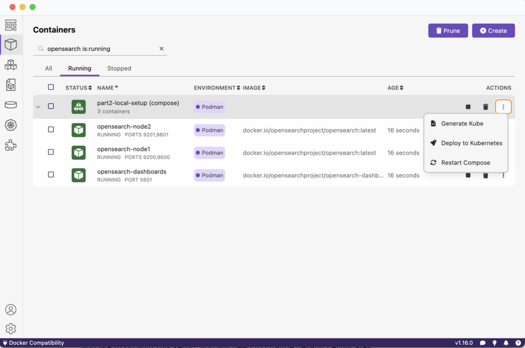 Managing OpenSearch with Podman Desktop
Streamline your OpenSearch cluster management using Podman Desktop. This setup demonstrates running a local OpenSearch cluster with Docker Compose, showcasing how to monitor containers, access logs, and easily deploy to Kubernetes. Ideal for developers exploring containerized search solutions.